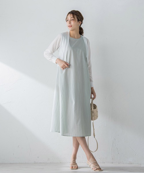 ketty(ケティ)の「TCブライトノースリーブテントワンピース≪手洗い可能≫(ワンピース・レディース・ブルー系その他/パープル系その他/グリーン系その他・M)」の15枚目の写真