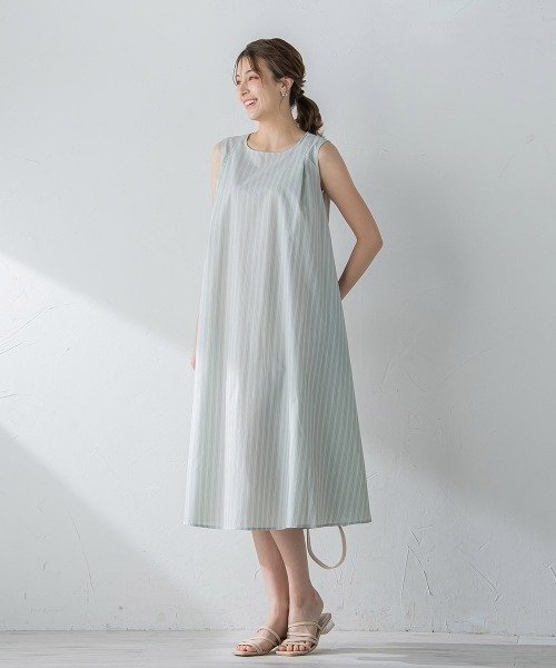 ketty(ケティ)の「TCブライトノースリーブテントワンピース≪手洗い可能≫(ワンピース・レディース・ブルー系その他/パープル系その他/グリーン系その他・M)」の16枚目の写真