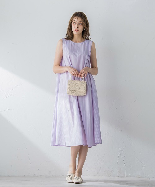 ketty(ケティ)の「TCブライトノースリーブテントワンピース≪手洗い可能≫(ワンピース・レディース・ブルー系その他/パープル系その他/グリーン系その他・M)」の11枚目の写真