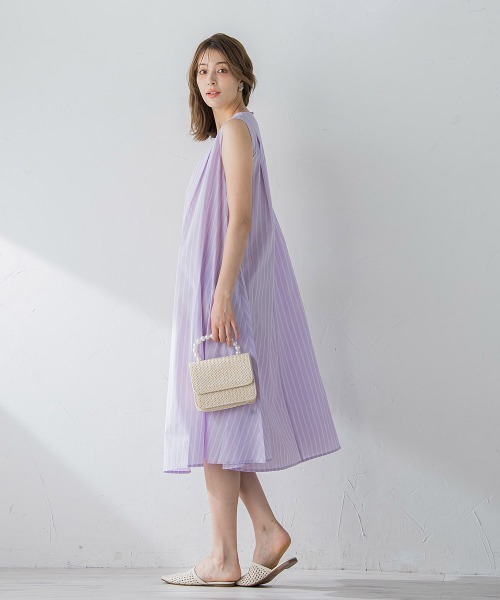 ketty(ケティ)の「TCブライトノースリーブテントワンピース≪手洗い可能≫(ワンピース・レディース・ブルー系その他/パープル系その他/グリーン系その他・M)」の13枚目の写真