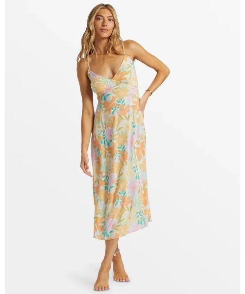 BILLABONG（ビラボン）の「BILLABONG レディース SUMMER SHINE ロングワンピース 【2024年夏モデル】（ワンピース・レディース・グリーン系その他/マルチ・SMALL）」の3枚目の写真