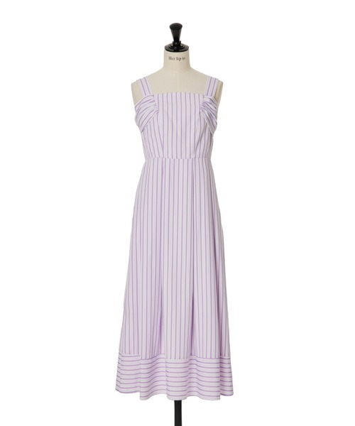 Multi-Way Back Ribbon Stripe Dress（ワンピース）｜Her lip to（ハー