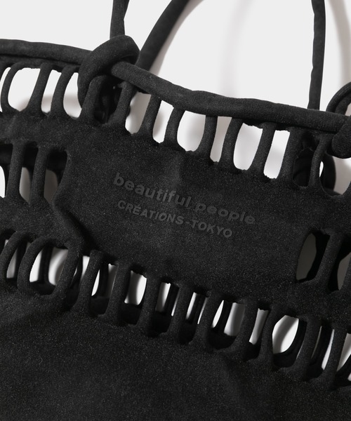 beautiful people（ビューティフルピープル）の「konbu knit shopping busket bag S（トートバッグ・レディース・アイボリー/ブラック/ベージュ・FREE）」の5枚目の写真
