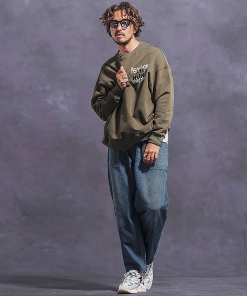 Jih Nunc(ジーヌンク)の「mp12623- ユーズド加工ベイカーデニムパンツ(デニムパンツ・メンズ・ブルーグリーン/ブラック/インディゴブルー・L/M/S)」の15枚目の写真