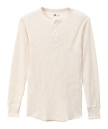 HANES（ヘインズ）の「【HANES/ヘインズ】ヘンリーネックロングスリーブ　サーマル（Tシャツ/カットソー）」