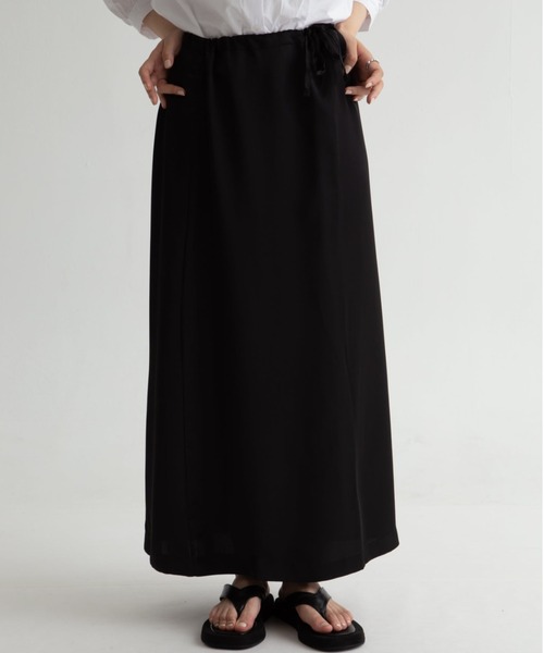 セール】【ZOZO限定】ストリング サテン ロング スカート Iライン