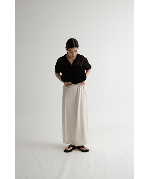 【ZOZO限定】ストリング サテン ロング スカート Iライン シルエット(スカート)|Uenui(ウニュイ) 【ZOZO限定】ストリング サテン ロング スカート Iライン シルエット(スカート)|Uenui(ウニュイ)