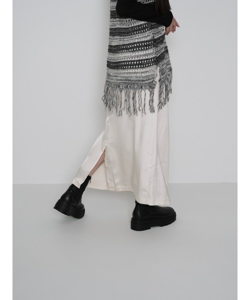 【ZOZO限定】ストリング サテン ロング スカート Iライン シルエット(スカート)|Uenui(ウニュイ) 【ZOZO限定】ストリング サテン ロング スカート Iライン シルエット(スカート)|Uenui(ウニュイ)