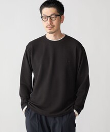 【WEB限定】SHIPS: マイクロ SHIPSロゴ フクレジャカード フェイクレイヤード Tシャツ