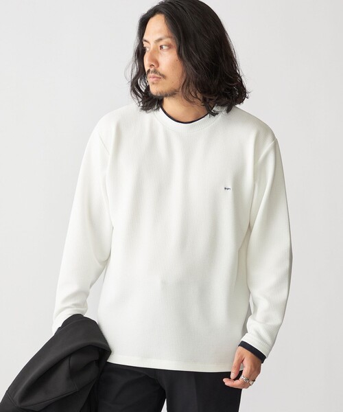 SHIPS（シップス）の「【WEB限定】SHIPS: マイクロ SHIPSロゴ フクレジャカード フェイクレイヤード Tシャツ（Tシャツ/カットソー・メンズ・ホワイト/オリーブ/ネイビー/ブラック・MEDIUM/SMALL/LARGE/X-LARGE）」の22枚目の写真