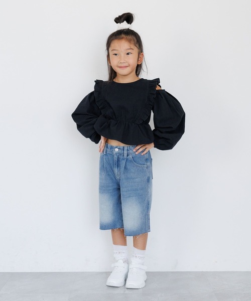 10C REPIPI（ジューシーレピピ）の「【10C REPIPI】ペプラム2WAYブラウス（シャツ/ブラウス・キッズ・ブラック/パープル・110cm/130cm/120cm）」の3枚目の写真