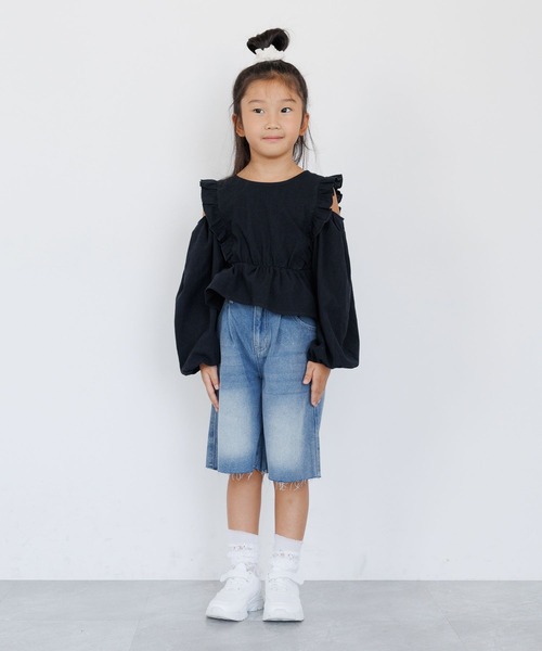 10C REPIPI（ジューシーレピピ）の「【10C REPIPI】ペプラム2WAYブラウス（シャツ/ブラウス・キッズ・ブラック/パープル・110cm/130cm/120cm）」の4枚目の写真