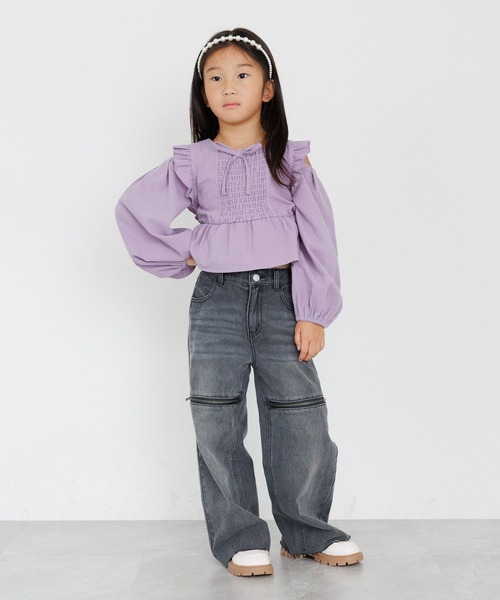 10C REPIPI（ジューシーレピピ）の「【10C REPIPI】ペプラム2WAYブラウス（シャツ/ブラウス・キッズ・ブラック/パープル・110cm/130cm/120cm）」の6枚目の写真