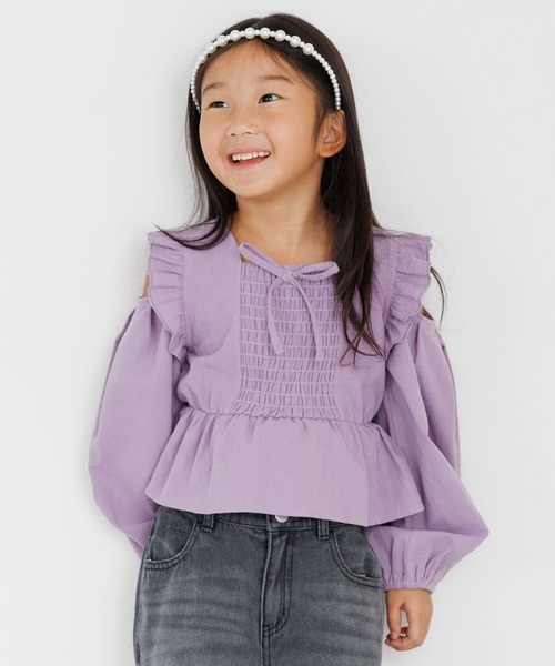 10C REPIPI（ジューシーレピピ）の「【10C REPIPI】ペプラム2WAYブラウス（シャツ/ブラウス・キッズ・ブラック/パープル・110cm/130cm/120cm）」の9枚目の写真
