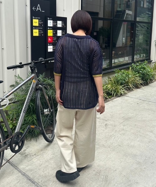 nemne store(ネンネストア)の「【keel】メッシュスキッパーニット(ニット/セーター・レディース・ネイビー/ブラウン・MEDIUM/SMALL)」の16枚目の写真