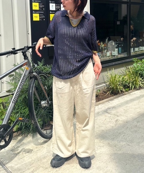 nemne store(ネンネストア)の「【keel】メッシュスキッパーニット(ニット/セーター・レディース・ネイビー/ブラウン・MEDIUM/SMALL)」の10枚目の写真