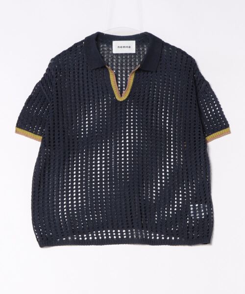nemne store(ネンネストア)の「【keel】メッシュスキッパーニット(ニット/セーター・レディース・ネイビー/ブラウン・MEDIUM/SMALL)」の18枚目の写真
