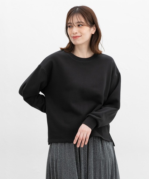 Honeys(ハニーズ)の「スウェットトップス(スウェット・レディース・アイボリー/ブラック/ダークブルー/ピンク/杢グレー・S/M/L)」の9枚目の写真