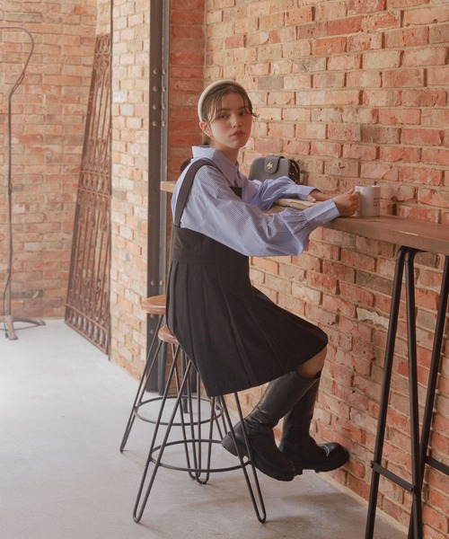 GLOBAL WORK（グローバルワーク）の「ネクタイ付きクロップドシャツ/AND YUA ANY/132131（シャツ/ブラウス・キッズ・ブルー/ストライプ・FREE）」の22枚目の写真