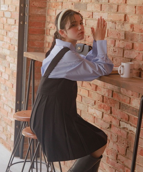 GLOBAL WORK（グローバルワーク）の「ネクタイ付きクロップドシャツ/AND YUA ANY/132131（シャツ/ブラウス・キッズ・ブルー/ストライプ・FREE）」の20枚目の写真