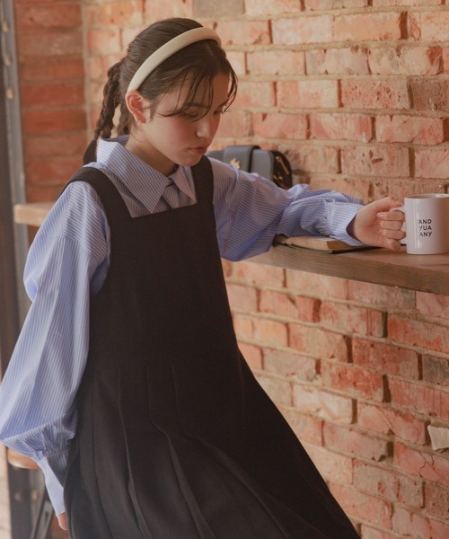 GLOBAL WORK（グローバルワーク）の「ネクタイ付きクロップドシャツ/AND YUA ANY/132131（シャツ/ブラウス・キッズ・ブルー/ストライプ・FREE）」の17枚目の写真