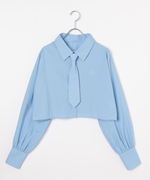 GLOBAL WORK（グローバルワーク）の「ネクタイ付きクロップドシャツ/AND YUA ANY/132131（シャツ/ブラウス・キッズ・ブルー/ストライプ・FREE）」の16枚目の写真