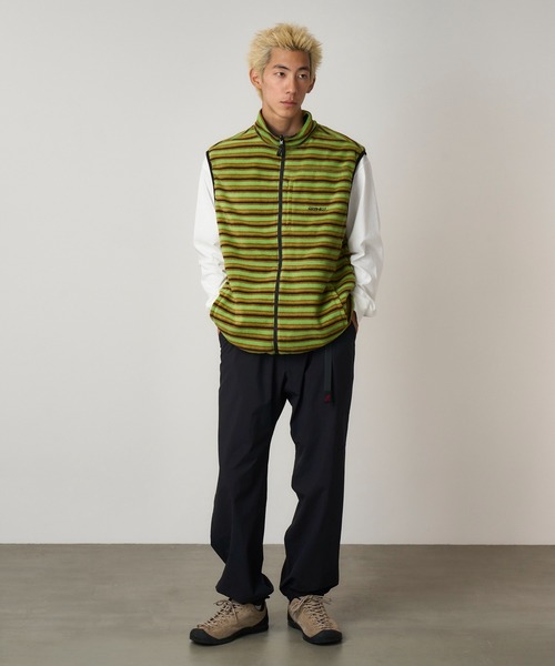 新品グラミチ 4WAY STRETCH TRACK PANT BLACK L Premium Side Stripe Zip Pocket Track Pants (Black - White