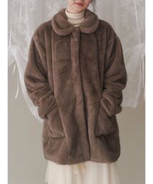 merry jenny | cuddlyフェイクファーコート(ノーカラーコート)