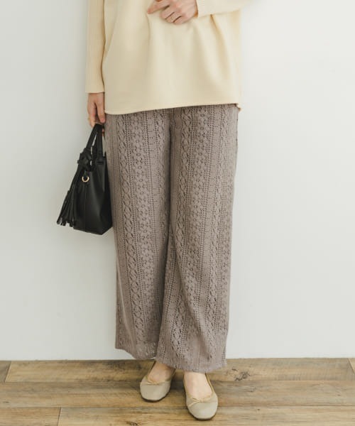 ITEMS URBANRESEARCH（アイテムズ アーバンリサーチ）の「起毛レースイージーパンツ（その他パンツ・レディース・その他/ブラウン/グレー・-/FREE）」の8枚目の写真