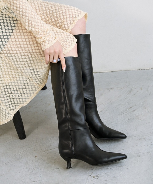 LE TALON(ルタロン)の「5cmワイドシャフトロングブーツ(ブーツ・レディース・ウッド/ブラック/ブラック系その他・X-LARGE/MEDIUM/SMALL/LARGE)」の20枚目の写真