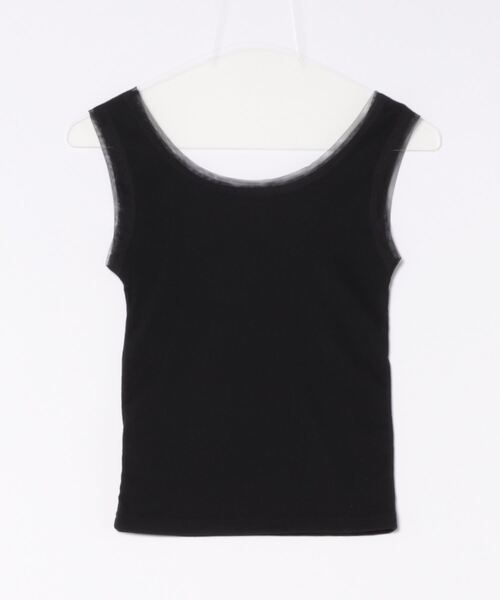 esutoreja（エストレジャ）の「チュールトリムリブタンクトップ（タンクトップ・レディース・ブラック/ホワイト/チャコール・FREE）」の4枚目の写真