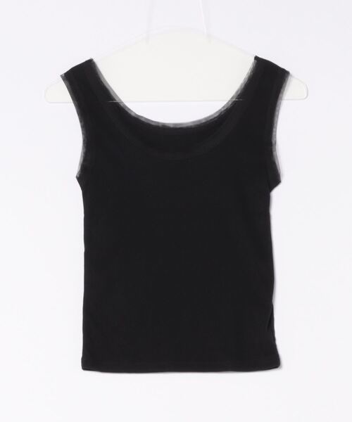esutoreja（エストレジャ）の「チュールトリムリブタンクトップ（タンクトップ・レディース・ブラック/ホワイト/チャコール・FREE）」の6枚目の写真