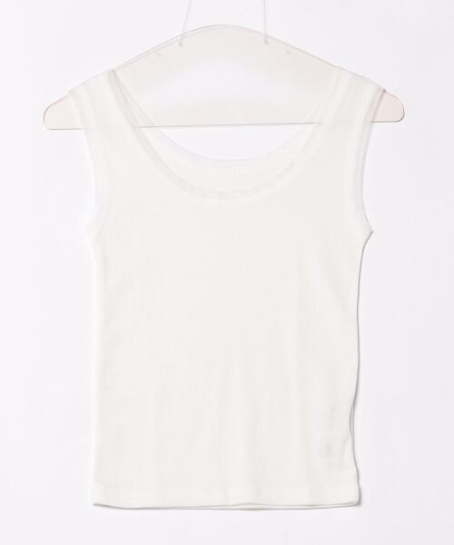 esutoreja（エストレジャ）の「チュールトリムリブタンクトップ（タンクトップ・レディース・ブラック/ホワイト/チャコール・FREE）」の7枚目の写真