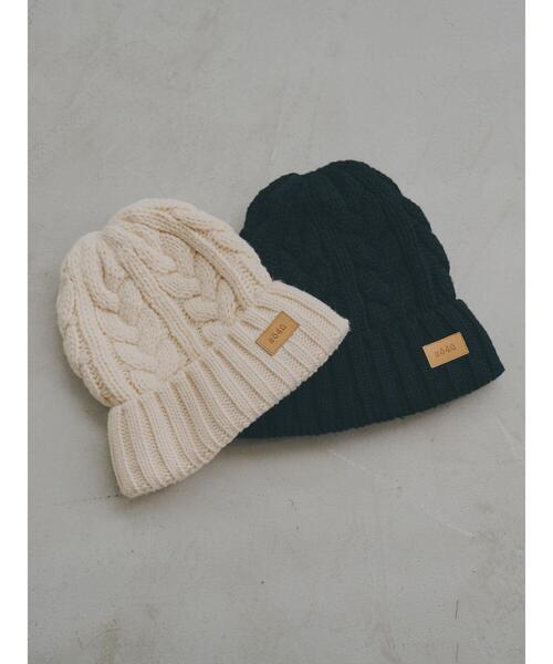 so4u(ソーフォーユー)の「ケーブルニットキャップ(ニットキャップ/ビーニー・レディース・ブラック/キナリ・F)」の3枚目の写真