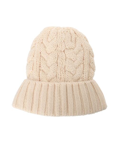 so4u(ソーフォーユー)の「ケーブルニットキャップ(ニットキャップ/ビーニー・レディース・ブラック/キナリ・F)」の4枚目の写真