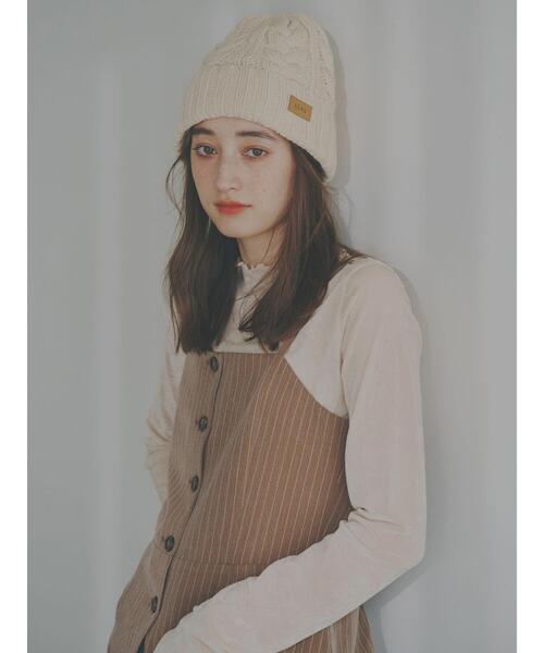 so4u(ソーフォーユー)の「ケーブルニットキャップ(ニットキャップ/ビーニー・レディース・ブラック/キナリ・F)」の19枚目の写真
