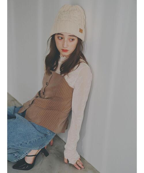 so4u(ソーフォーユー)の「ケーブルニットキャップ(ニットキャップ/ビーニー・レディース・ブラック/キナリ・F)」の20枚目の写真