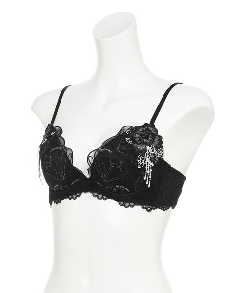 Ravijour（ラヴィジュール）の「シャイニーバタフライ グラマーアップ ブラ(B～Dカップ)（ブラジャー・レディース・ホワイト/ブラック/ダークブルー/ピンク・B65/B70/C70/D70/B75/C65/C75/D65/D75）」の11枚目の写真