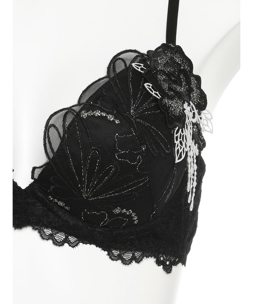 Ravijour（ラヴィジュール）の「シャイニーバタフライ グラマーアップ ブラ(B～Dカップ)（ブラジャー・レディース・ホワイト/ブラック/ダークブルー/ピンク・B65/B70/C70/D70/B75/C65/C75/D65/D75）」の13枚目の写真