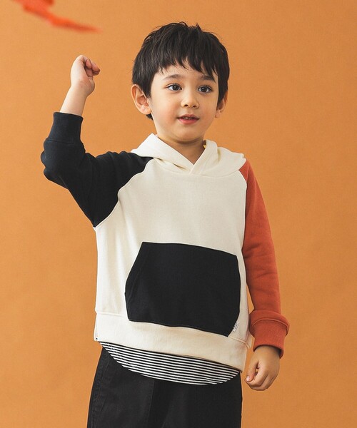 B:MING by BEAMS(ビーミングバイビームス)の「レイヤード プルオーバー パーカー 2024FW(100~160cm)(パーカー・キッズ・ブラック/レッド系その他7/その他・100/110/120/130/140/150/160)」の3枚目の写真