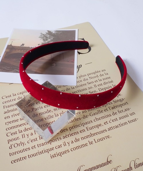 セール】【 ammy. / エイミードット 】 ミニ ラインストーン ベロア