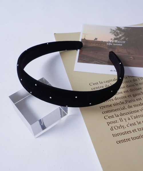 ammy.（エイミードット）の「【 ammy. / エイミードット 】 ミニ ラインストーン ベロア カチューシャ（カチューシャ・レディース・ブラック/ワインレッド・FREE）」の9枚目の写真