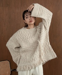 Amiur | mix fringe melange volume knit / ミックスフリンジメランジボリュームニット(ニット/セーター)