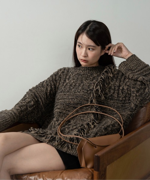 Amiur（エミレ）の「mix fringe melange volume knit / ミックス
