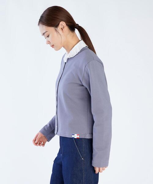 agnes b.(アニエスベー)の「オーガニックコットン メルトン 長袖 カーディガンプレッション ”Le Classique”(カーディガン/ボレロ・レディース・グレー・3/1/2)」の7枚目の写真