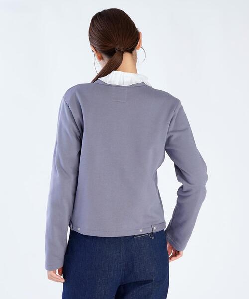 agnes b.(アニエスベー)の「オーガニックコットン メルトン 長袖 カーディガンプレッション ”Le Classique”(カーディガン/ボレロ・レディース・グレー・3/1/2)」の6枚目の写真