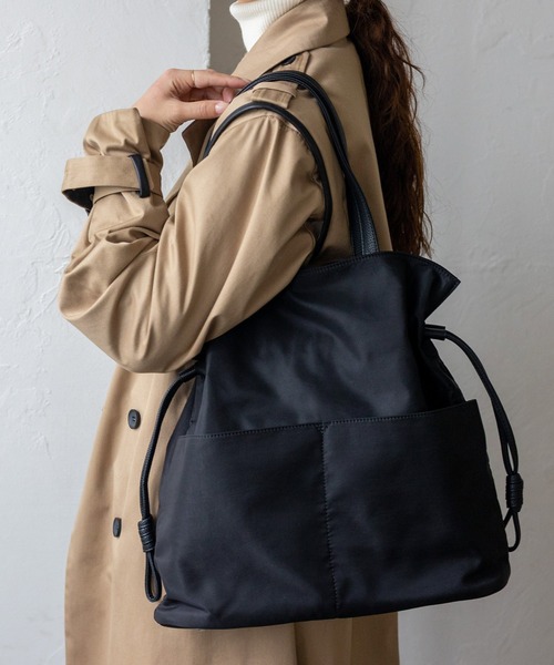 セール】撥水加工ナイロン巾着トートバッグ（トートバッグ