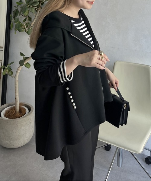prose verse（プロズヴェール）の「バックフレアポケットパールジップパーカー（パーカー・レディース・ブラック・LARGE/MEDIUM）」の13枚目の写真
