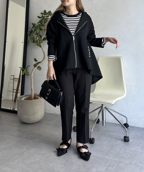 prose verse（プロズヴェール）の「バックフレアポケットパールジップパーカー（パーカー・レディース・ブラック・LARGE/MEDIUM）」の16枚目の写真