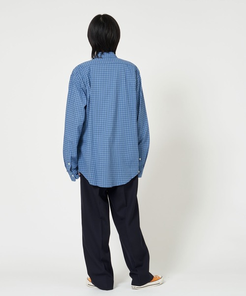 THESHINZONシンゾーン ラッフルカラーチェックブラウス 【公式通販】